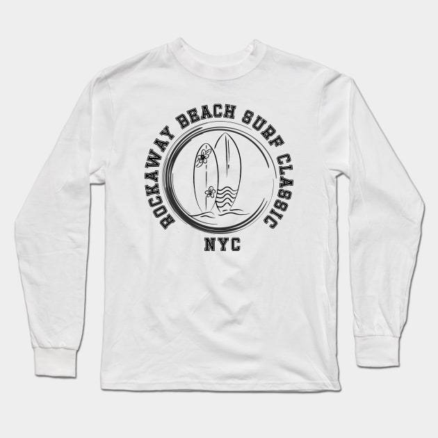 Rockaway Beach Surf Classic (Light Colors) Long Sleeve T-Shirt by Proud Town Tees